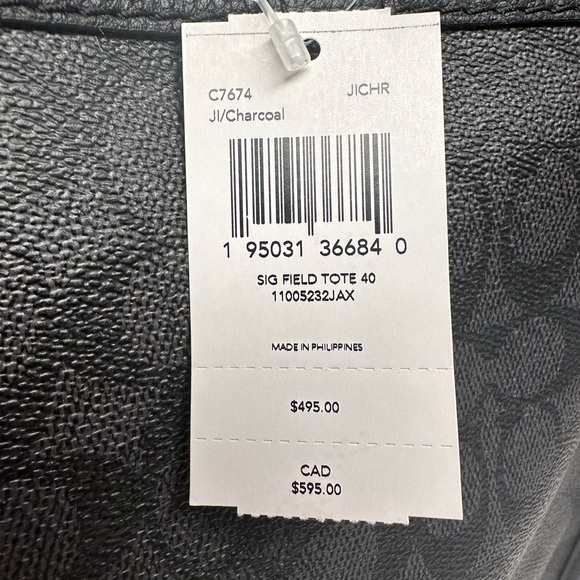 COACH Black Field Tote Bag. Brand new with tags, packaging, and shopping bag! - Picture 2 of 2